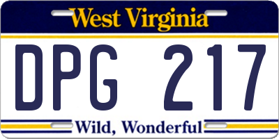 WV license plate DPG217