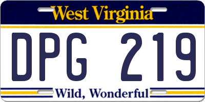 WV license plate DPG219