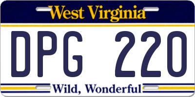 WV license plate DPG220