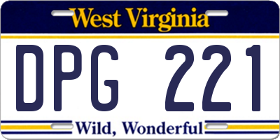 WV license plate DPG221