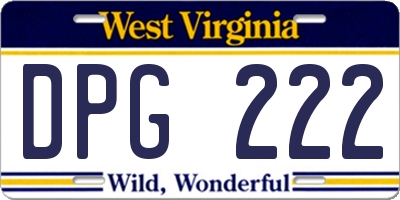 WV license plate DPG222