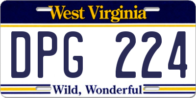 WV license plate DPG224