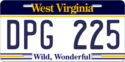 WV license plate DPG225