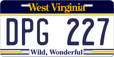 WV license plate DPG227