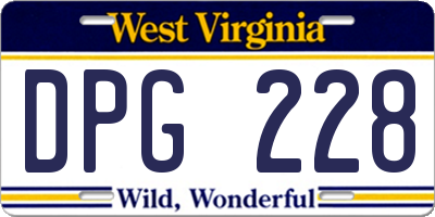 WV license plate DPG228