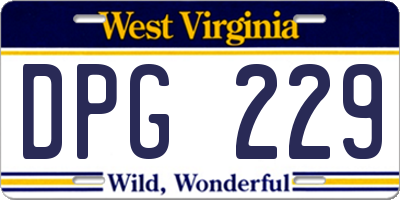 WV license plate DPG229