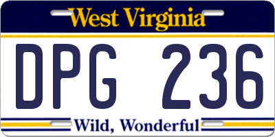 WV license plate DPG236