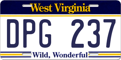 WV license plate DPG237