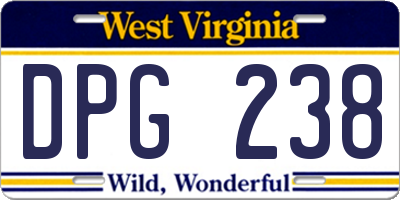 WV license plate DPG238