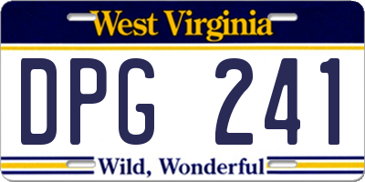 WV license plate DPG241