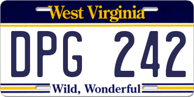 WV license plate DPG242