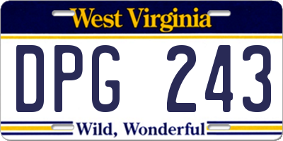 WV license plate DPG243