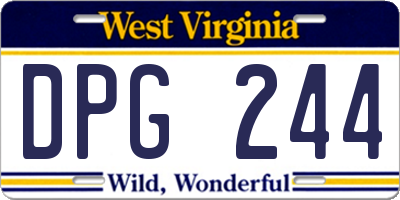 WV license plate DPG244