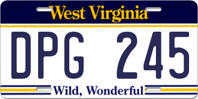 WV license plate DPG245