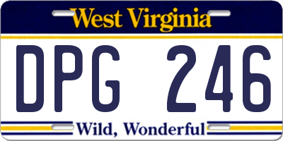 WV license plate DPG246