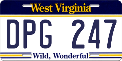WV license plate DPG247