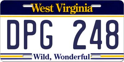 WV license plate DPG248