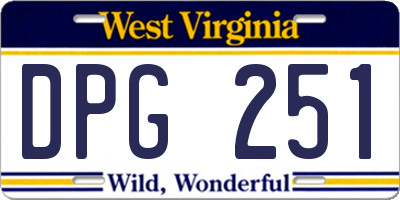 WV license plate DPG251