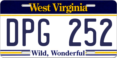 WV license plate DPG252