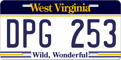 WV license plate DPG253