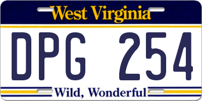 WV license plate DPG254