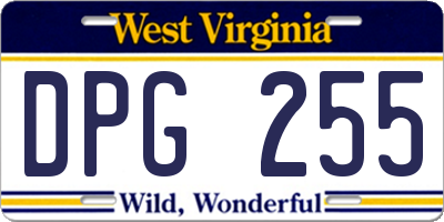WV license plate DPG255