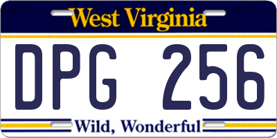 WV license plate DPG256