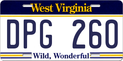 WV license plate DPG260