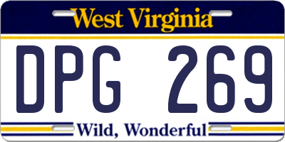 WV license plate DPG269