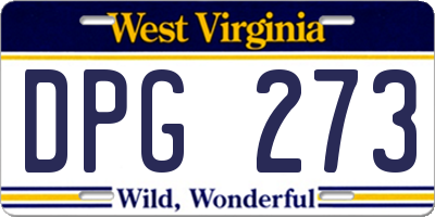 WV license plate DPG273