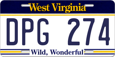 WV license plate DPG274
