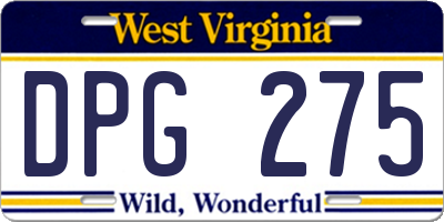 WV license plate DPG275