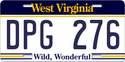 WV license plate DPG276