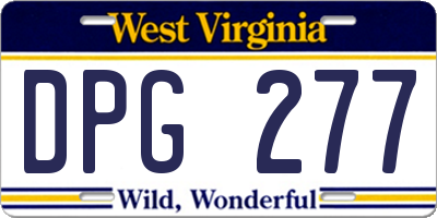 WV license plate DPG277