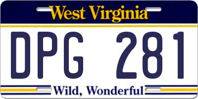 WV license plate DPG281