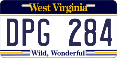 WV license plate DPG284