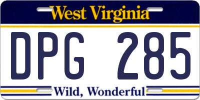 WV license plate DPG285