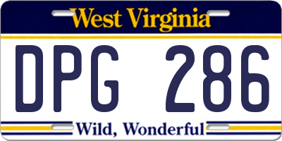 WV license plate DPG286