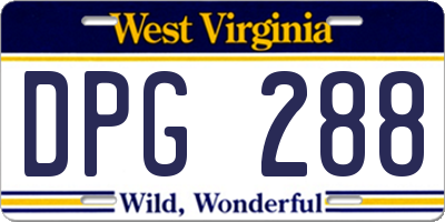 WV license plate DPG288