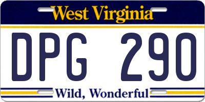 WV license plate DPG290