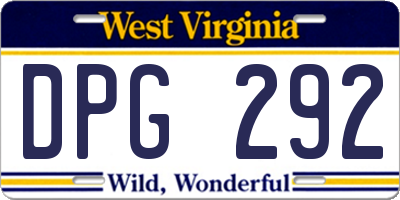 WV license plate DPG292