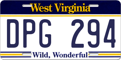 WV license plate DPG294