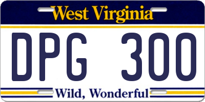 WV license plate DPG300