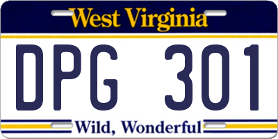 WV license plate DPG301