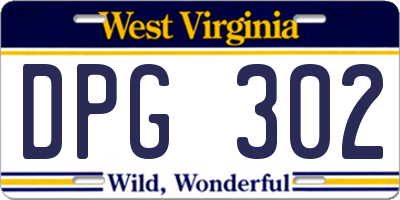 WV license plate DPG302