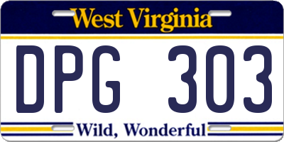 WV license plate DPG303