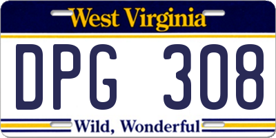 WV license plate DPG308