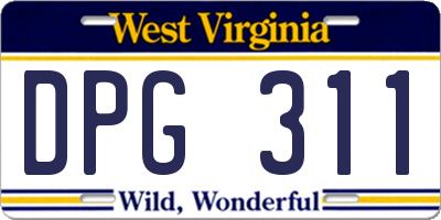 WV license plate DPG311