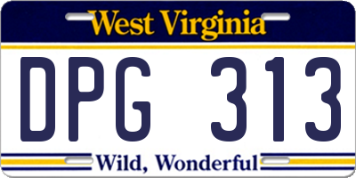 WV license plate DPG313