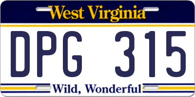 WV license plate DPG315